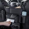 Leather Car Seat Middle Hanger Storage Bag Luxury Auto Handbag Holder Between Seats Tissue Water Cup Pockets Stowing
