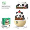 Cartoon Panda Flower Puzzle Tumbler: Cute Tiny Particle Desktop Ornament