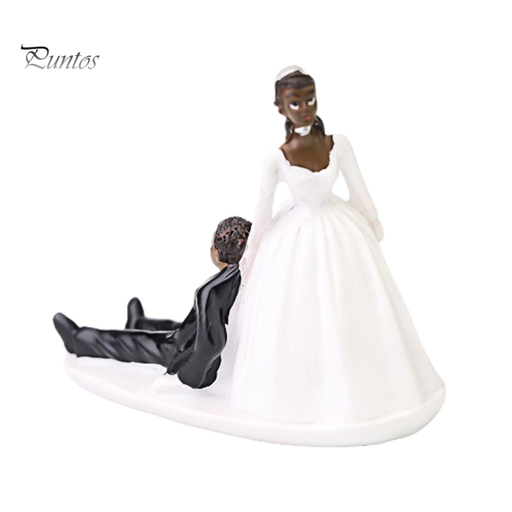 Puntos Смола Элегантная Невеста Жених Пара Торт Топпер Свадебная Статуэтка Подарок на День Святого Валентина