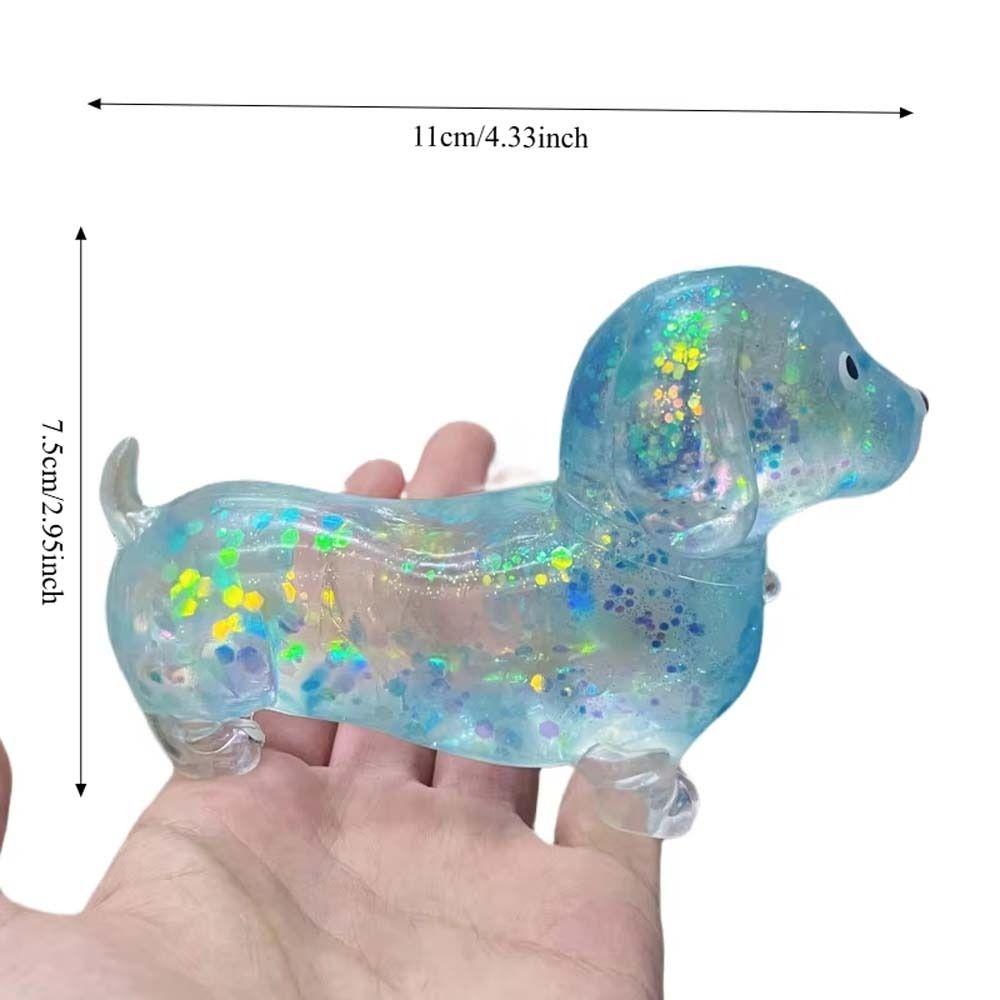 Cute Puppy Slow Rising Toys Sparkling Powder Squishy Toys Sausage Dog Fidget Children Gifts