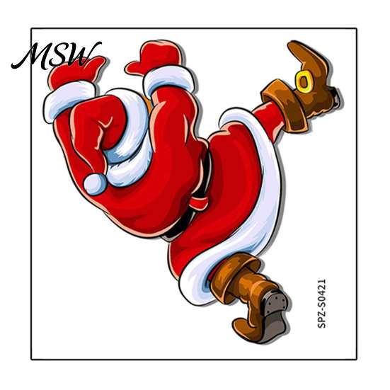 Waterproof PVC Commode Art Christmas Toilet Sticker, Funny Santa Claus Seat Decal, Stickers Holiday Bathroom Wall Decor for Home Party Decoration