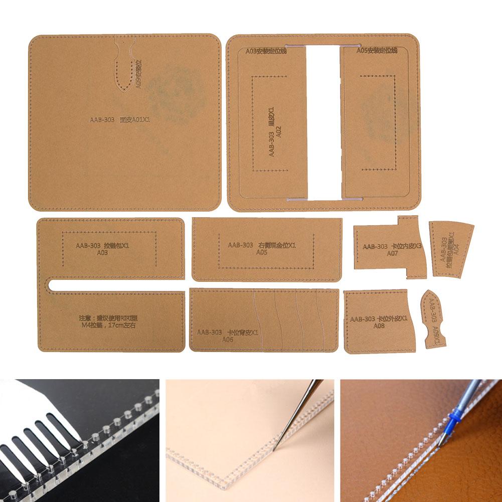 Прозрачный акриловый шаблон, кожаный кошелек, набор трафаретов, инструмент для рукоделия из кожи