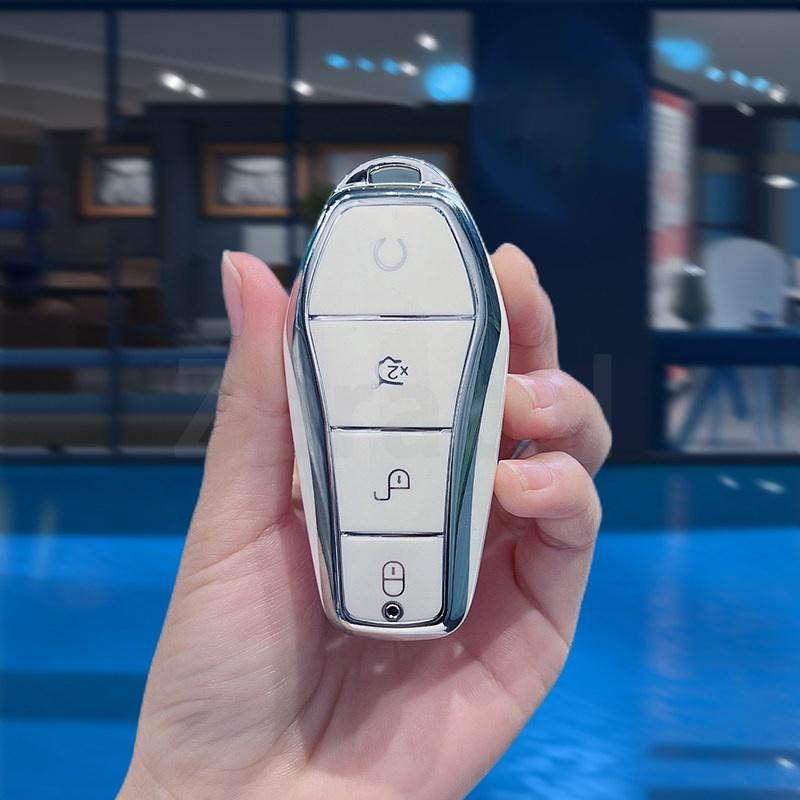 Мягкий ТПУ Чехол-Защита для Пульта ДУ с 4 Кнопками для Byd Qin Plusdmi Atto 3 Han Ev Dolphin Новый Чехол для Ключа Автомобиля Прочные Аксессуары