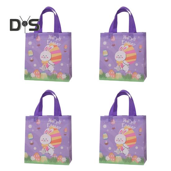 4 шт. прочный мешочек для конфет, удобный для переноски, прочный, счастливый пасхальный кролик, подарочная коробка, сумка для покупок