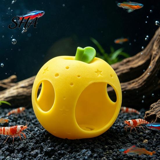 Decorative Cave for Planted Aquariums Fruit Aquarium Hide Cave, Apple Pitaya Fish Tank Hideout, 3D Vivid Shaped Decor Printed Betta And Shrimp Stress