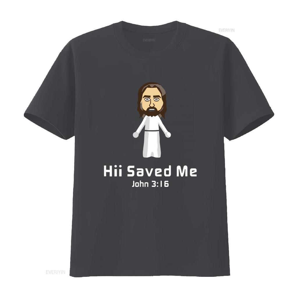 Christian Jesus John 3 16 Cotton T Shirt Hii Saved Me Design vintage Washed Soft fashion Slightly Stylish Stretched Casual