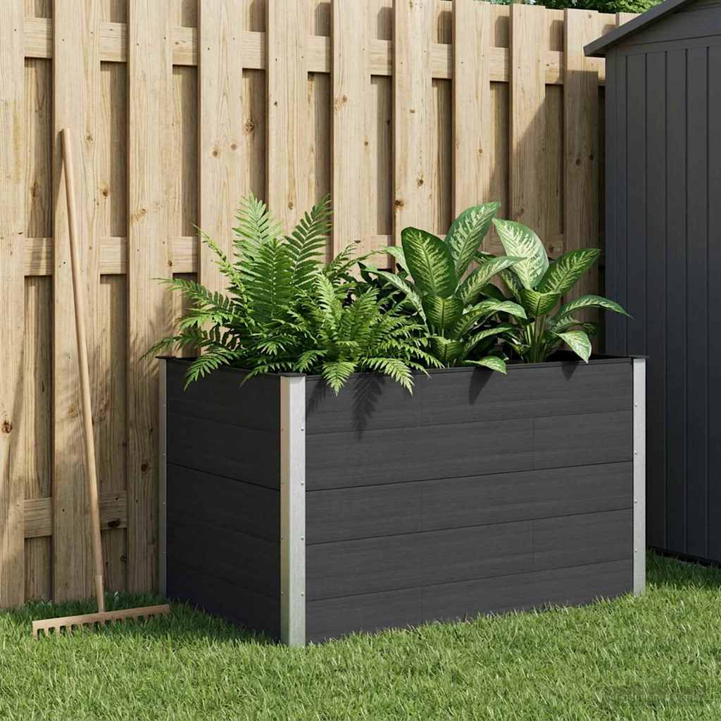 Raised Garden Bed Black 150 x 100 x 91 cm