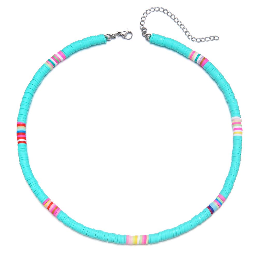 Ожерелье ручной работы из разноцветных бусин - Европейский и американский летний пляжный стиль, цепочка-чокер на ключицу для женщин.