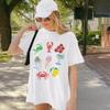 Italian Food Lobster Seafood T Shirt Women Retro Cocktail Fruit Graphic Tee Summer Vacation Top Autumn and Winter Innerwear