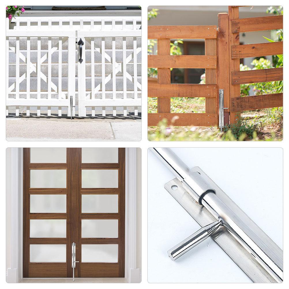2Pcs Premium Stainless Steel Slide Bolt Latch Heavy Duty Door Security Bolt for Bedroom Bathroom Stall Gate Drop Rod Fence Gate