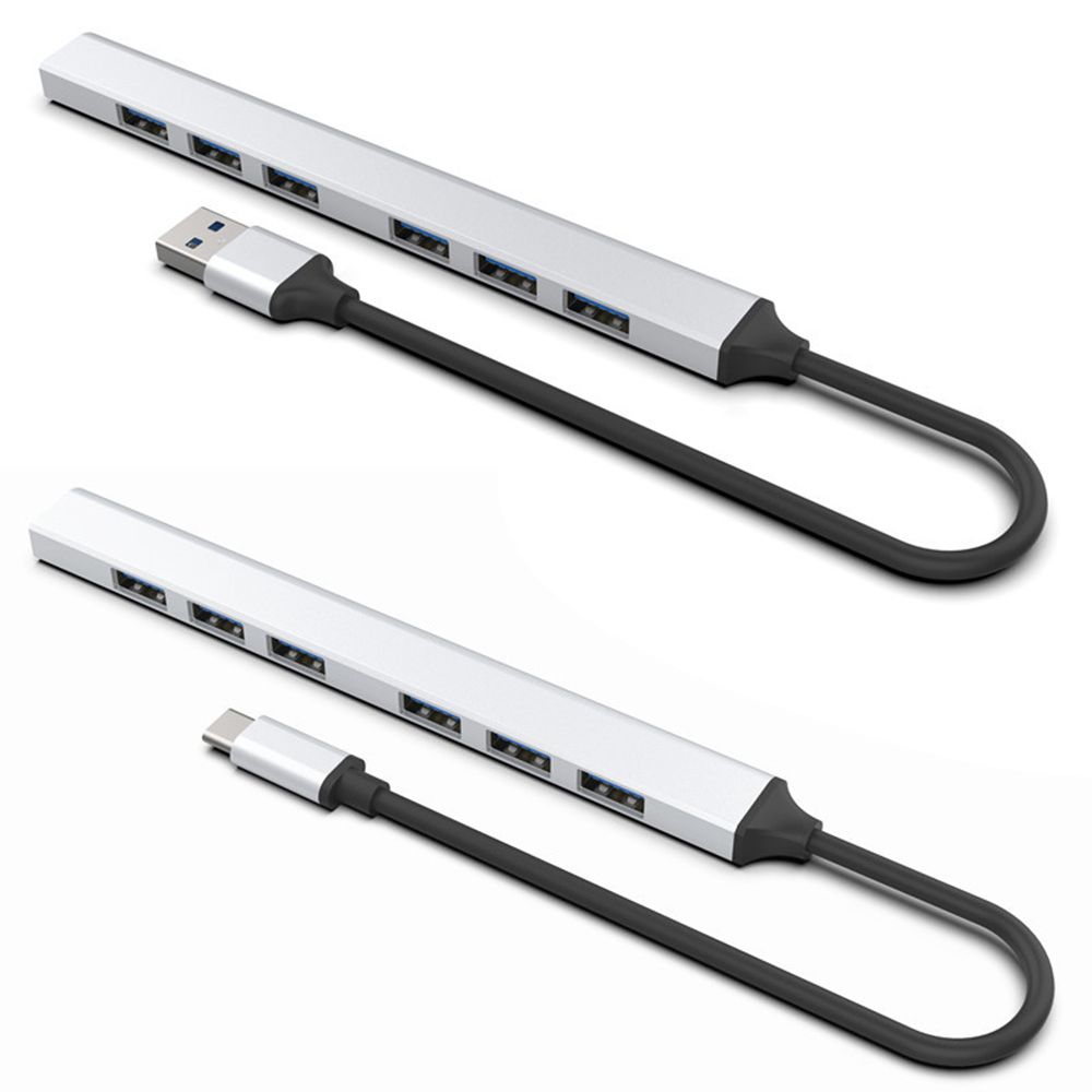 Keyboard Laptop High Speed OTG Adapter Splitter Type-C HUB Docking Station 7 Ports USB 3.0 Expander