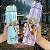 1PC Tiny Vintage Text Script Minimalist Print 750ml Portable Sports Water Bottle Leakproof Gym Outdoor Travel Drink Cup