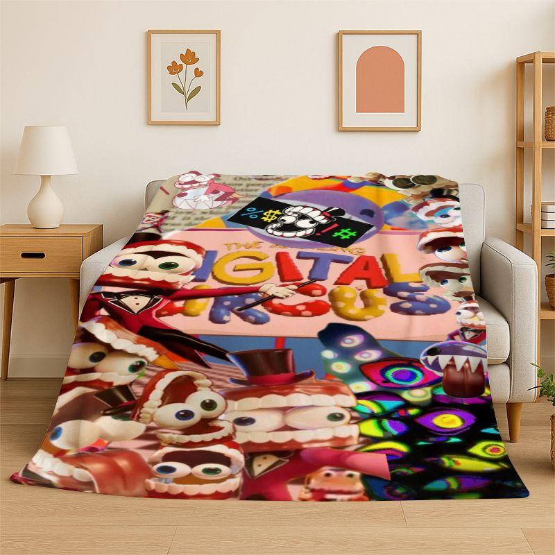 Cartoon Amizing Digtal Circus Pomni Soft Flannel Throw Blanket,Cozy Blanket for Bed,Couch,Sofa,Bedroom,Living Room,Picnic kid