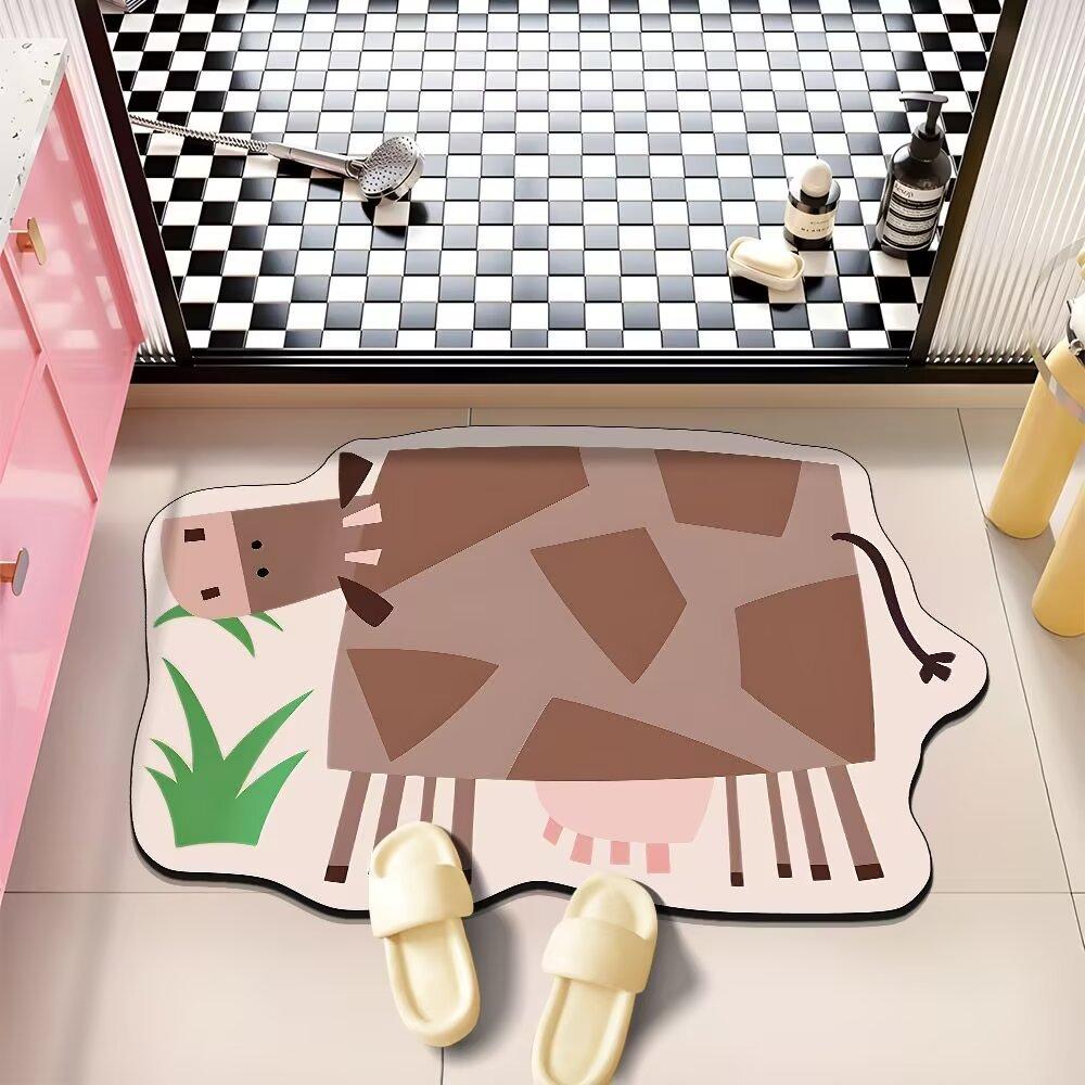 Мультяшный милый допаминовый стиль милый питомец диатомовая грязь напольный коврик для ванной впитывающий противоскользящий быстросохнущий коврик для ног