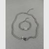 Gagge Trendy Titanium Steel Hip Hop Clavicle Chain & Thick Bracelet для мужчин и женщин