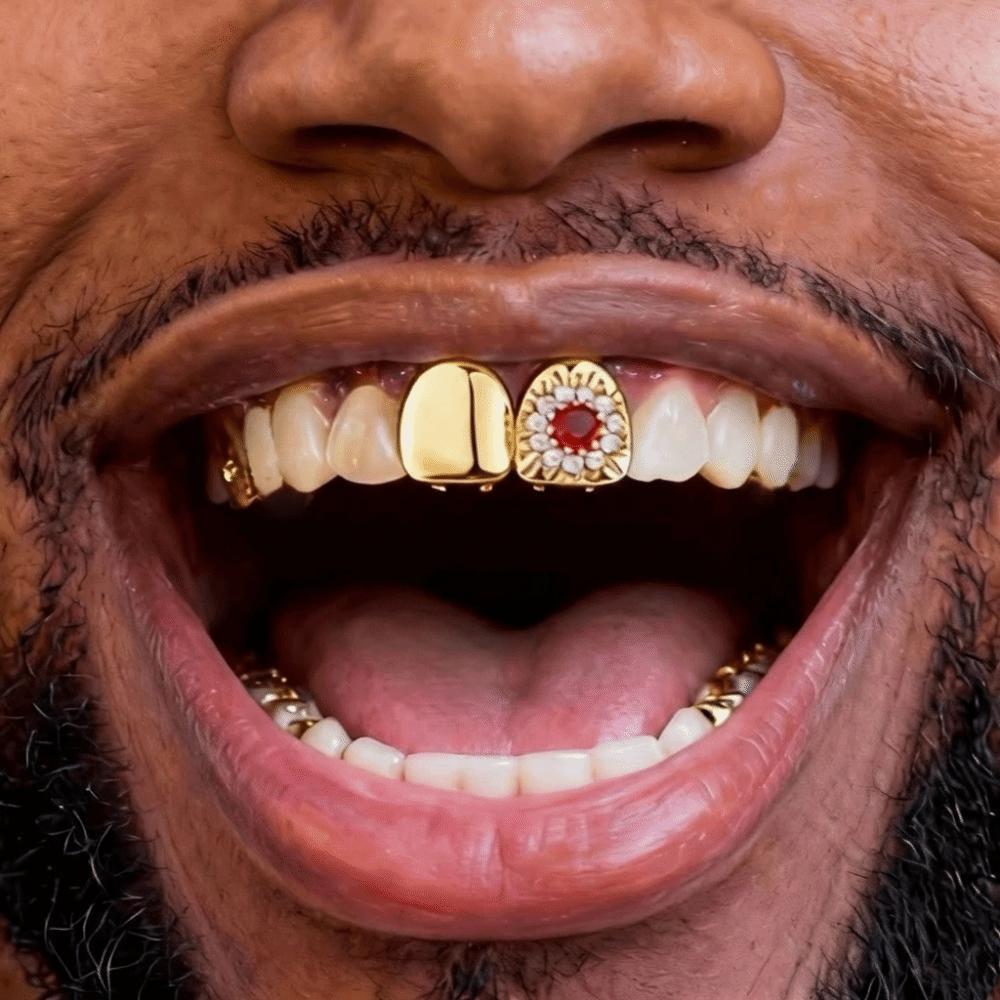 Removable Hiphop Teeth Grillz Punk Charm Teeth Grillz Fashion Rhinestone Tooth Caps Rapper