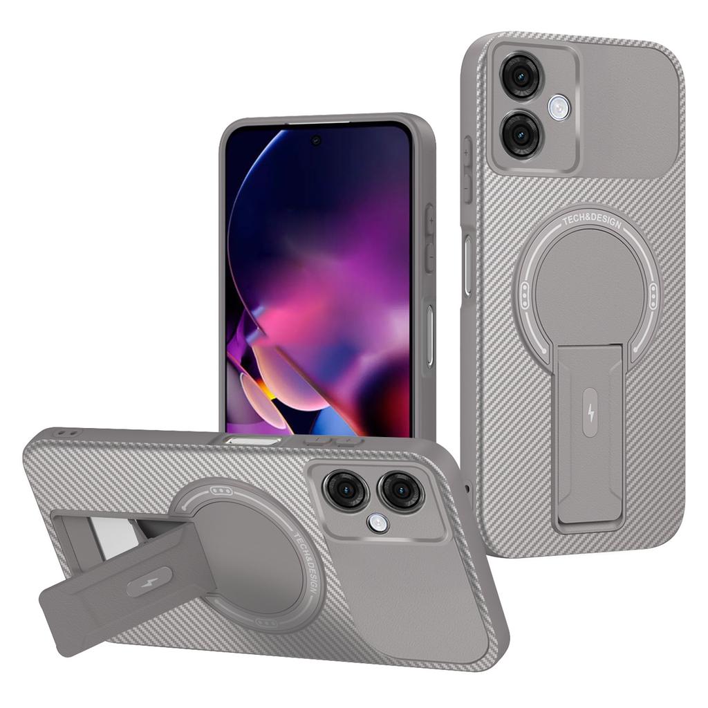 Для Motorola Moto G54 5G Чехол Текстура углеродного волокна ПК+ТПУ Чехол для телефона с подставкой