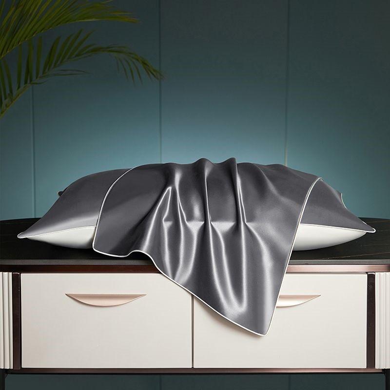 Silk Pillowcase 100% Mulberry Anti-Bacterial Anti-Dust Mite Hair Care Luxury Home Bedding Single Pair
