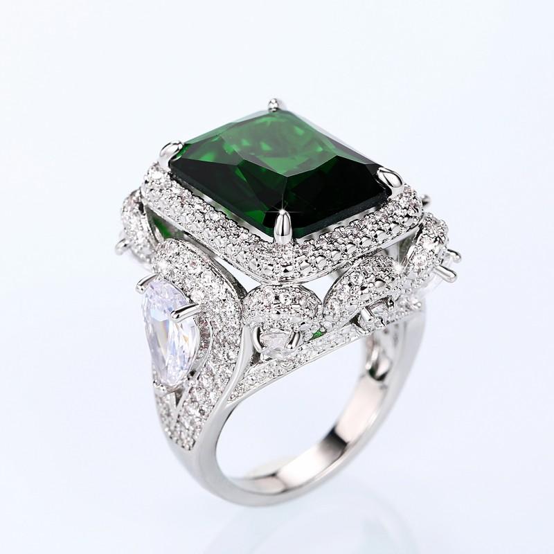 Huitan Noble Green Cubic Zirconia женские кольца новый современный дизайн роскошные кольца свадьба годовщина вечеринка дамы ювелирные изделия подарки