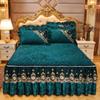 Роскошное зимнее покрывало в стиле юбки на кровать, толстое стеганое хлопковое покрывало в европейском стиле, золотое кружево, новый наматрасник