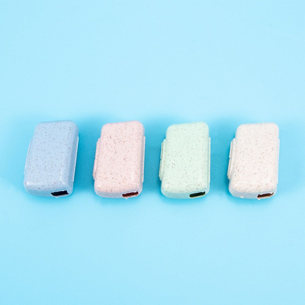 Dustproof Portable Health Cleaner Wheat Straw Travel Toothbrush Head Cover 4PCs Protective Case