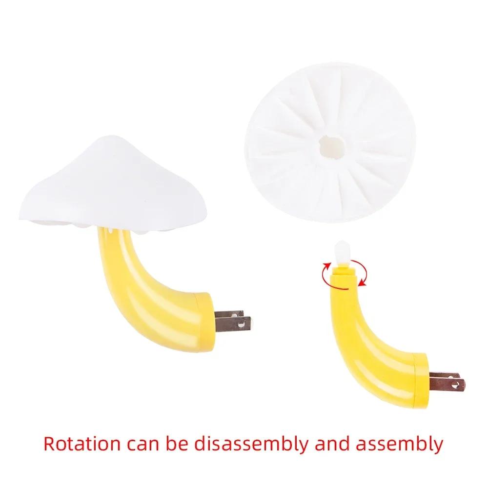 Грибовидные светодиодные ночники, форма, автоматический датчик, декор для спальни, настенные лампы с вилкой США для детской комнаты, прикроватная мини-лампа