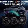 Комплект тройного манометра 2 дюйма(52мм) Вольтметр 3-в-1. Измеритель температуры воды. Измеритель давления масла.