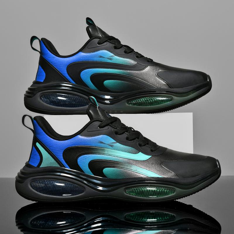 Сверхлегкие кроссовки с воздушной подушкой, амортизирующие, для бега, для студентов и подростков, кожаные, повседневные кроссовки для бега