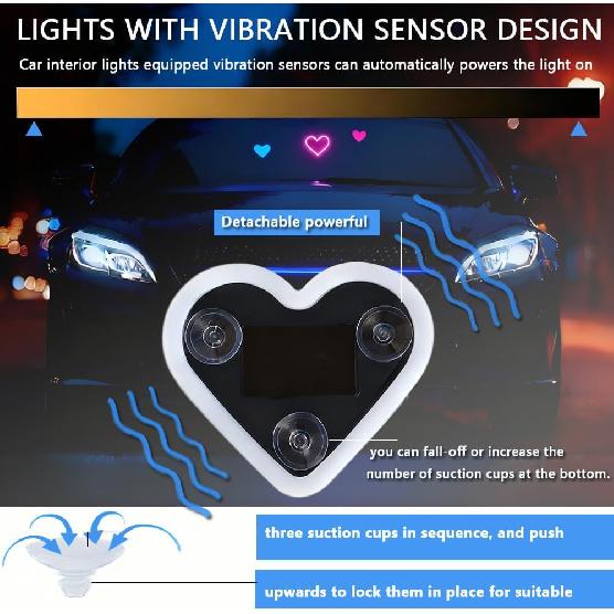 Solar Powered Heart Light for Car (Ice Blue)