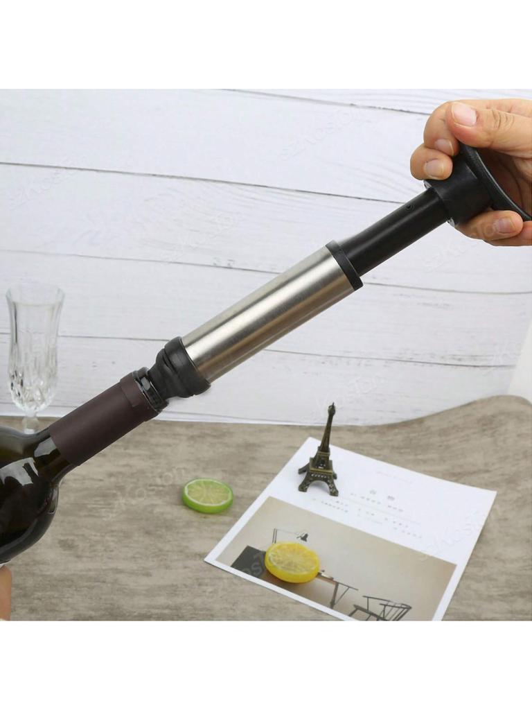 Винная пробка с вакуумным насосом, барные аксессуары, воздушный затвор, аэратор, резиновая черная пробка для бутылок, сохраняющая свежесть вина, герметизация