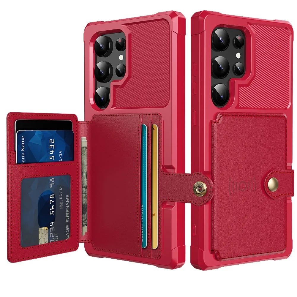 Кошелек-чехол для карт для Samsung Galaxy S24 S23 FE S25 Plus S22 S21 S26 Ultra A17 A37 A56 A36 A55 A35 A15 A54 A34 A52S A05S A05 A16