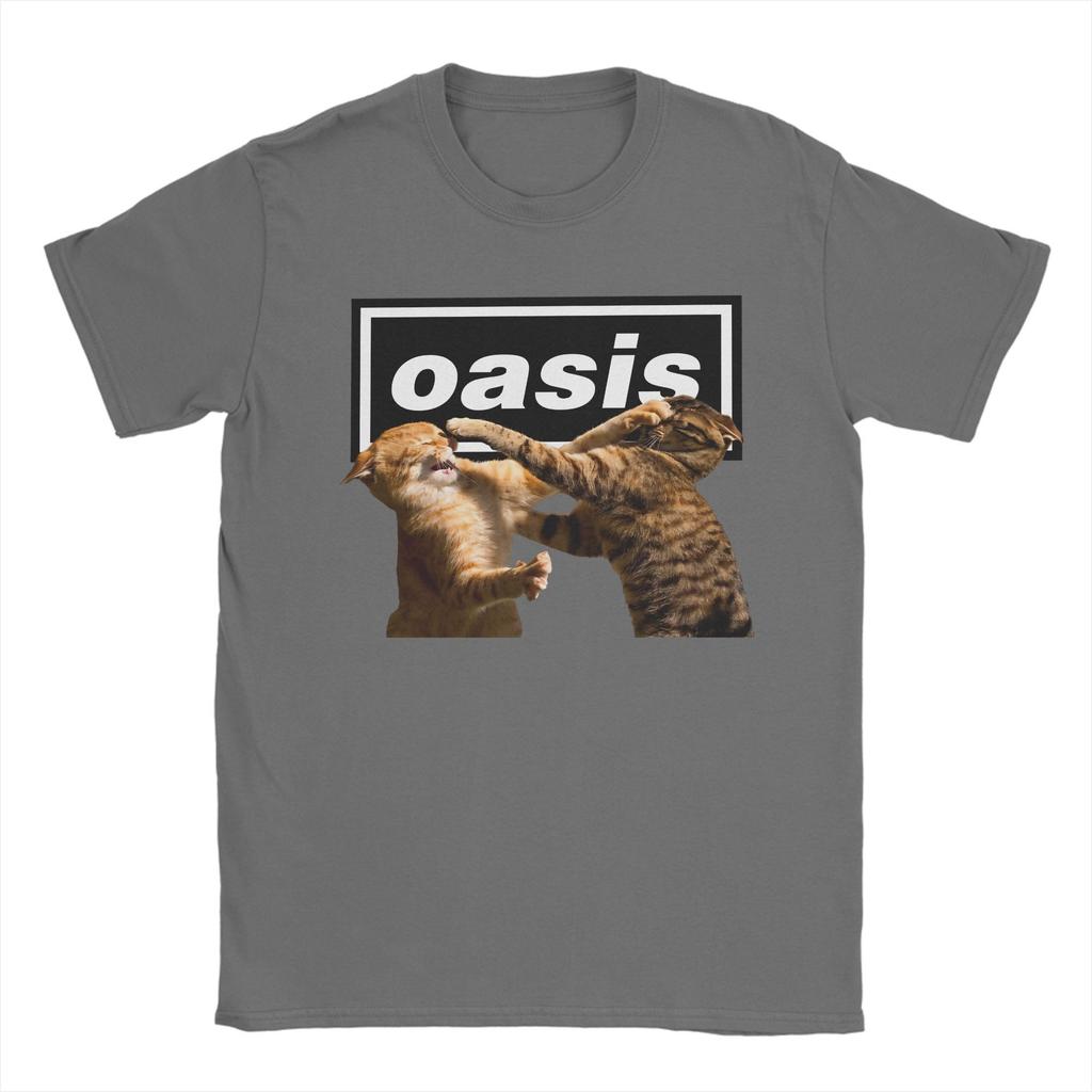 Футболка Gallagher Kitties на O-Oasised для мужчин Хлопок Винтажная футболка Круглый вырез Футболка с коротким рукавом Одежда Подарок на день рождения