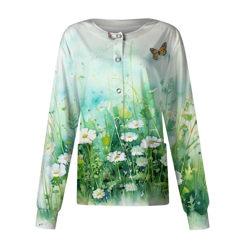 Женский однобортный защитный комбинезон с длинным рукавом и карманом, рабочий воротник-стойка, кардиган, куртка, топ