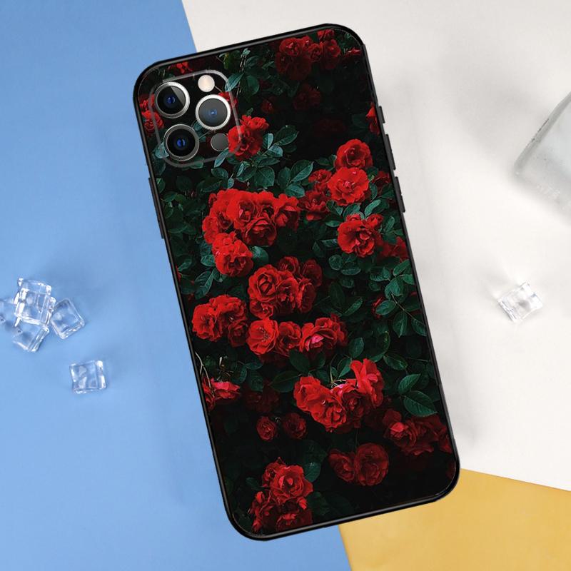 Красная Роза Цветок Чехол для Телефона Для iPhone 16 Pro 15 Pro 11 13 14 Pro Max 12 Mini XR 16 15 Plus 16e Защитная Крышка