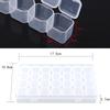 Clear Plastic 28 Slots Adjustable Tablet Medicine Pill Jewelry Storage Organizer Box Container