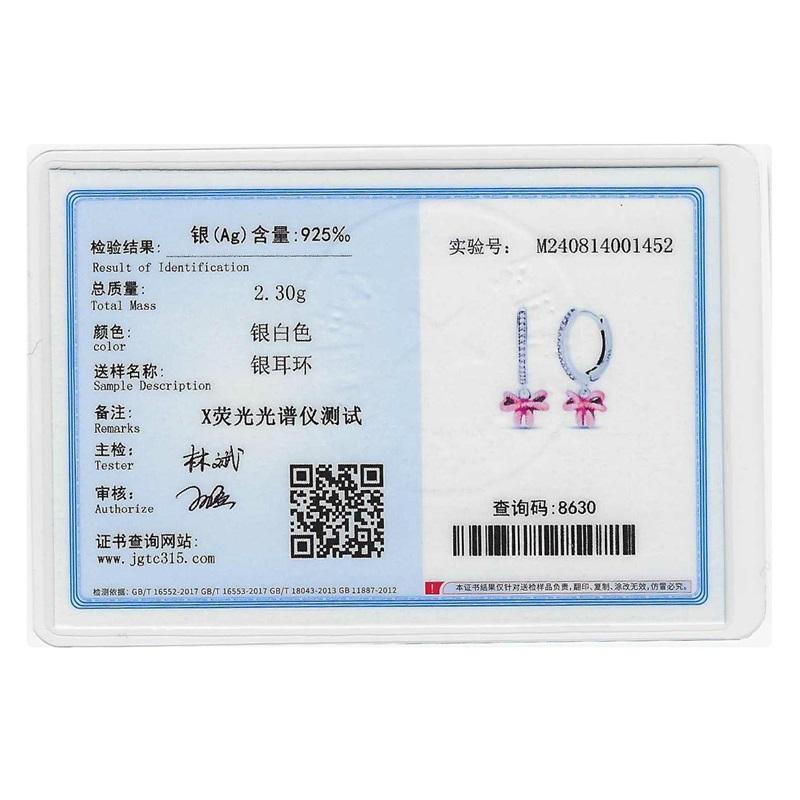 New Sweet 925 Silver Women's Princess Powder Gemstone Blue Kind Bow Design Earrings Fit Party Exquisite Jewelry Gifts
