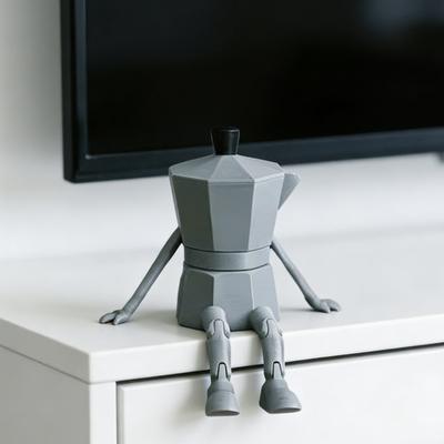 Фигурка Yousheng 3D-печать Уголок для кофе Мока-пот/Кружка/Кофейное зерно/Шоколадная фигурка с подвижными ногами для декора офиса, дома, полки Забавные подарки