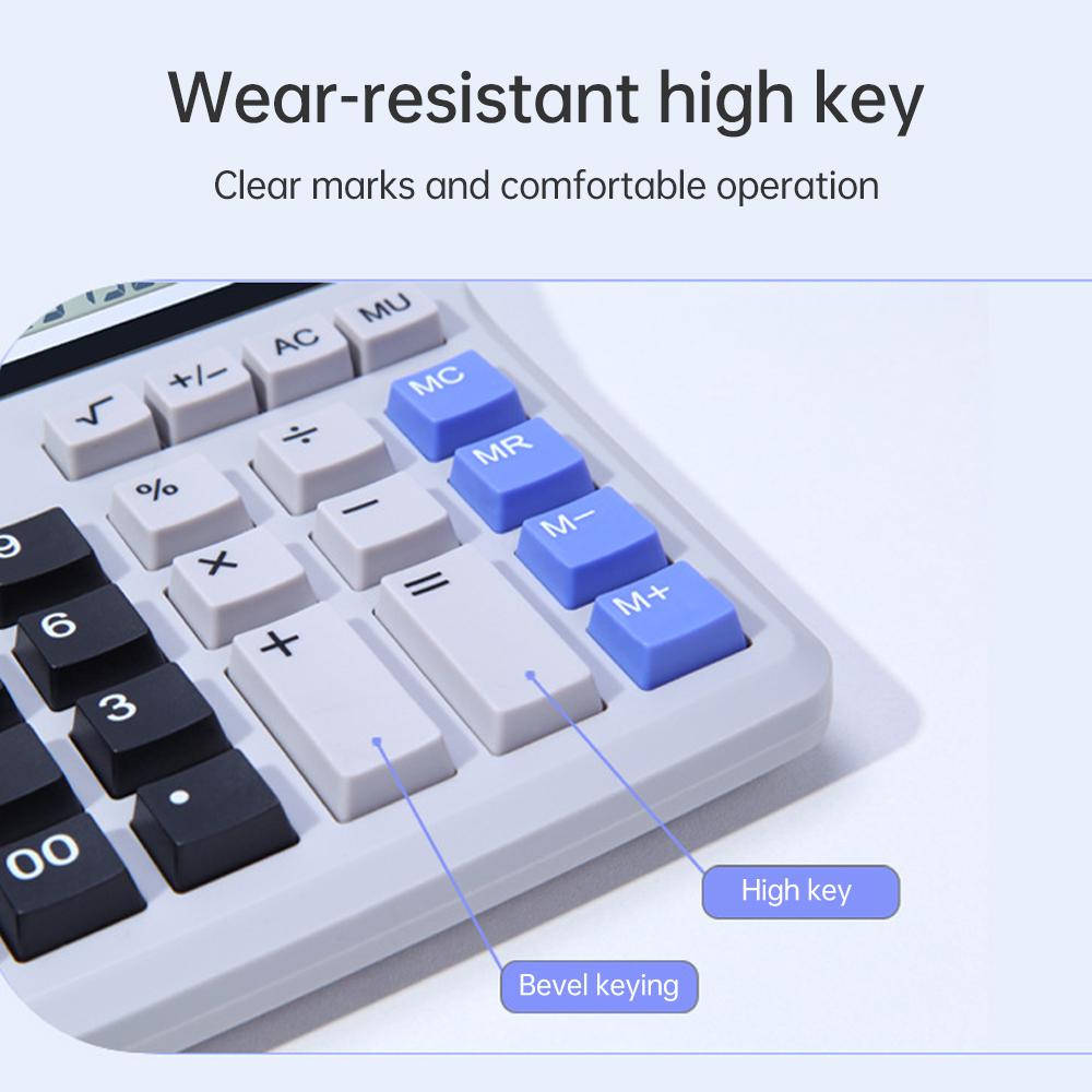 Настольный калькулятор 12-разрядный ЖК-дисплей Питание от солнечной батареи Большая кнопка Гигантский бухгалтерский калькулятор с противоскользящим дном для дома