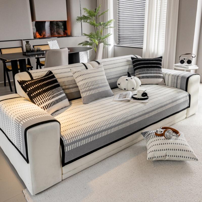 Nordic Wind Sofa Cushion  New Four-Season Universal Light Luxury Sofa Cover Non-Slip One-Piece Straight Seat Cushion