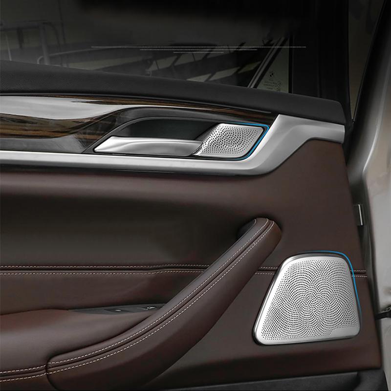 Для BMW 5 серии 6GT G32 G30 17-20 2 * стальная задняя дверь автомобиля, стереодинамик, декоративная крышка, отделка салона автомобиля