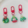 Cartoon Christmas Keychain Cute Resin Santa Claus Xmas Tree Pendant Keyring Bag Accessories Holiday Party Christmas Gift
