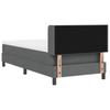 Box Spring Bed with Headboard Dark Grey 200 x 100 cm Fabric