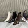 2025 новые остроносые тонкие высокие каблуки боковая молния однотонные низкие голенища ботинки Мартин тонкие женские короткие ботинки