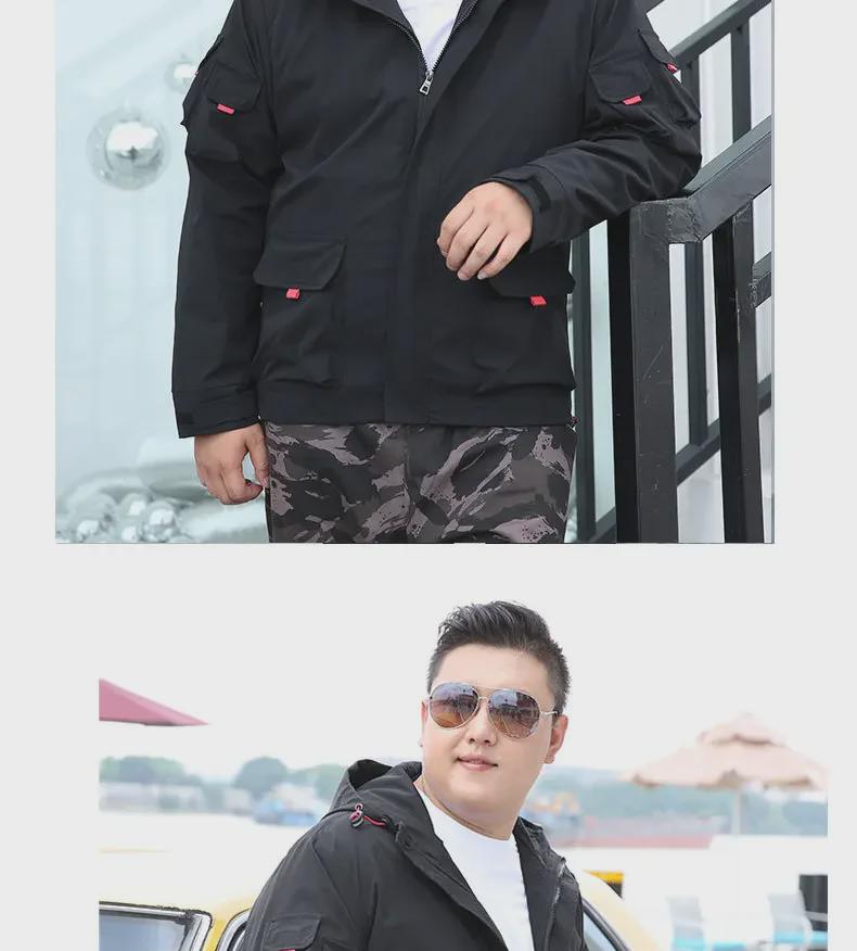 Мужская рабочая куртка с капюшоном больших размеров — свободный крой, молния, очень большой размер, выдерживает вес до 300 фунтов