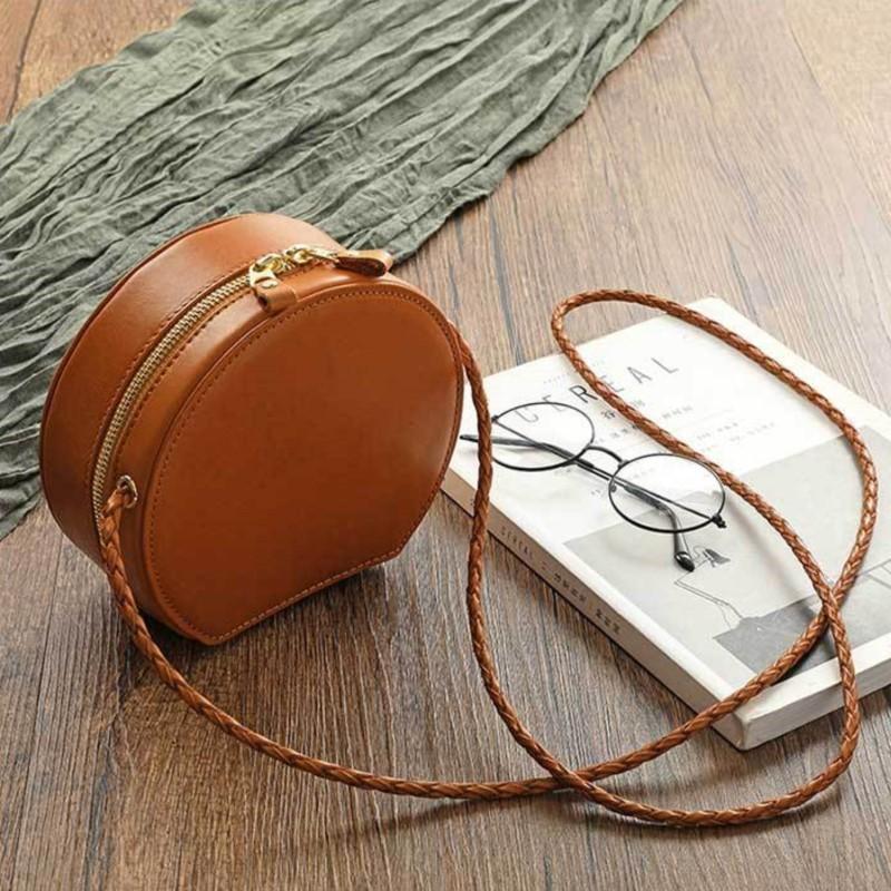 Johnature Простая маленькая круглая сумка из натуральной кожи, женские сумки из натуральной яловой кожи на плечо и через плечо