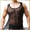 Transparent Tank Faux GTLINE Favolic [GTLINE] Top, Mesh, V-Neck, Sheer, Men's, Translucent, Leather, Adults, Underwear, Leather, Cosplay, Macho,