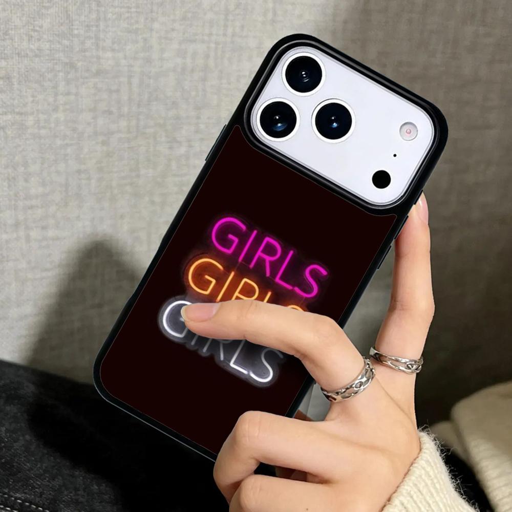 Чехол Case для iPhone 17 Air 16 Pro Max 15 Plus 11 13 Mini 14 12 Задняя крышка телефона GIRLS GIRLS GIRLS