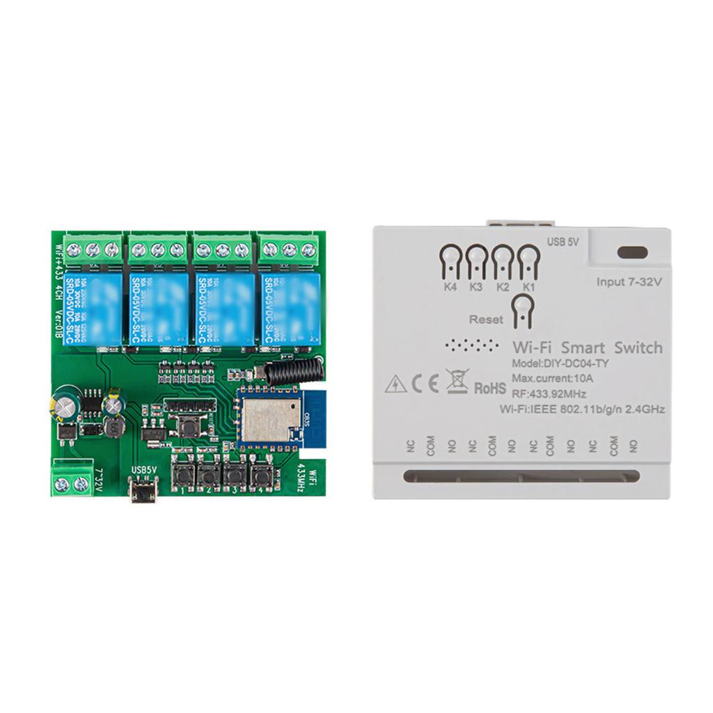   Wifi RF Home Electrical Appliance 5V 12 V Breaker On-Off Controller Module Pointing Self-locking Cellphone APP Remotely Control Compatible with  