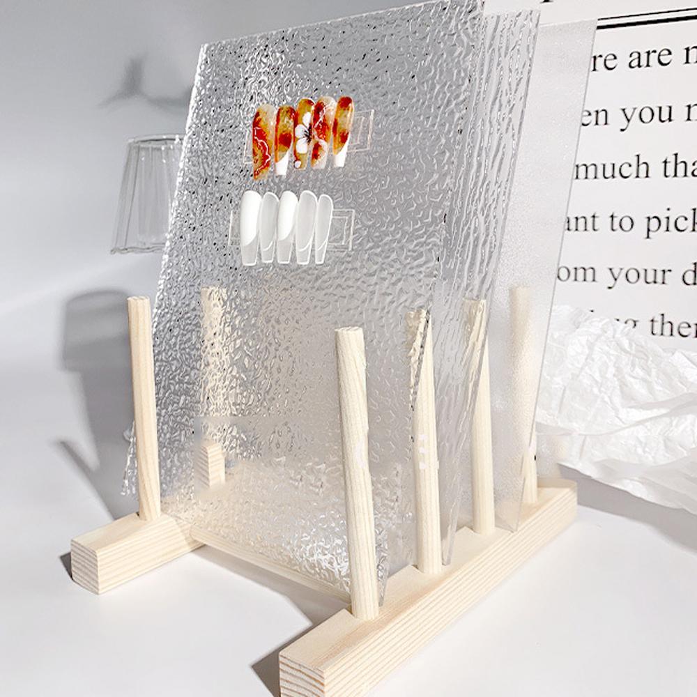 Rectangle Aurora Nail Showing Stand Transparent Display Board Background card Nail Practice Tools