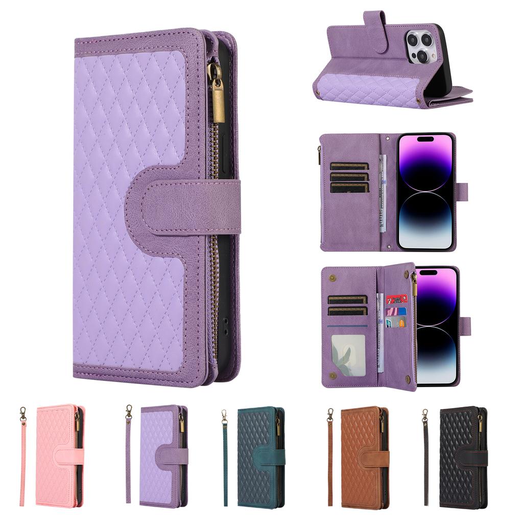Wallet 9 Card Flip Zipper Leather Case for for Samsung S23 S22 S21 S20 Ultra Plus A13 A14 A54 A53 iPhone 15 14 Plus 13 12 11 Pro Max X XR XS Max 8P 7P